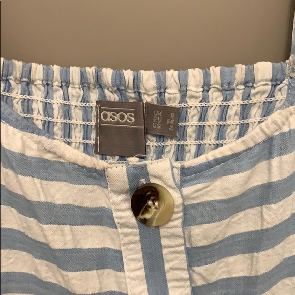 Asos blue and white striped midi dress size 2 - Picture 6 of 8